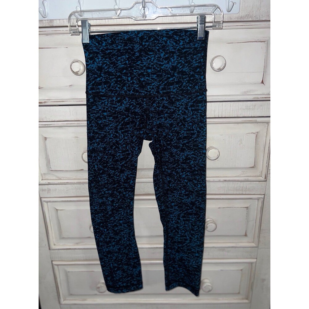 Lululemon Wunder Under Crop (Hi-Rise) (21") Iced Wave Capri Black (4) #260